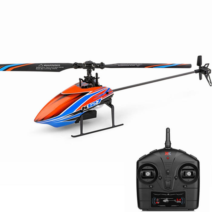 XK K127 - 4CH 6-Axis Gyro Altitude Hold Flybarless RC Helicopter RTF - Perfect for Beginners and Enthusiasts