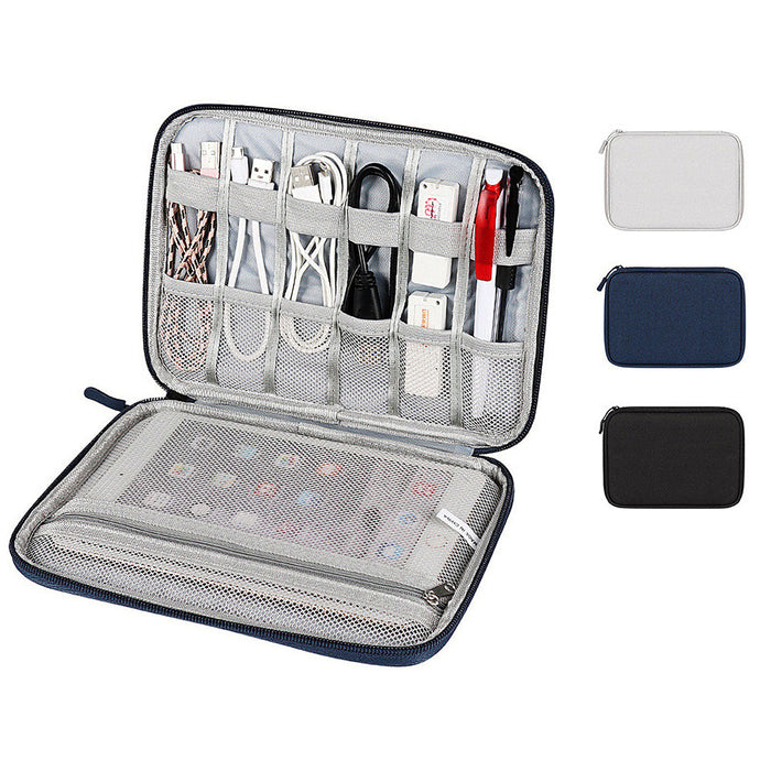 Waterproof Electronics Storage Bag - Digital Accessory Case for Tablet, Hard Drive, Power Bank with Cable Organizer - Ideal for Tech Enthusiasts on the Go